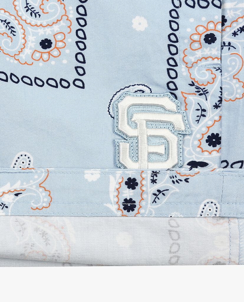 MLB - Quần shorts jeans nữ Paisley Cotton Midi Woven