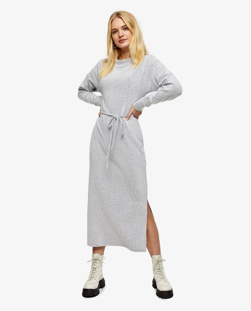 TOPSHOP - Đầm midi tay dài cổ tròn phom suông thời trang