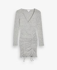 TOPSHOP - Đầm mini cổ V tay dài phom ôm nữ tính Ruched