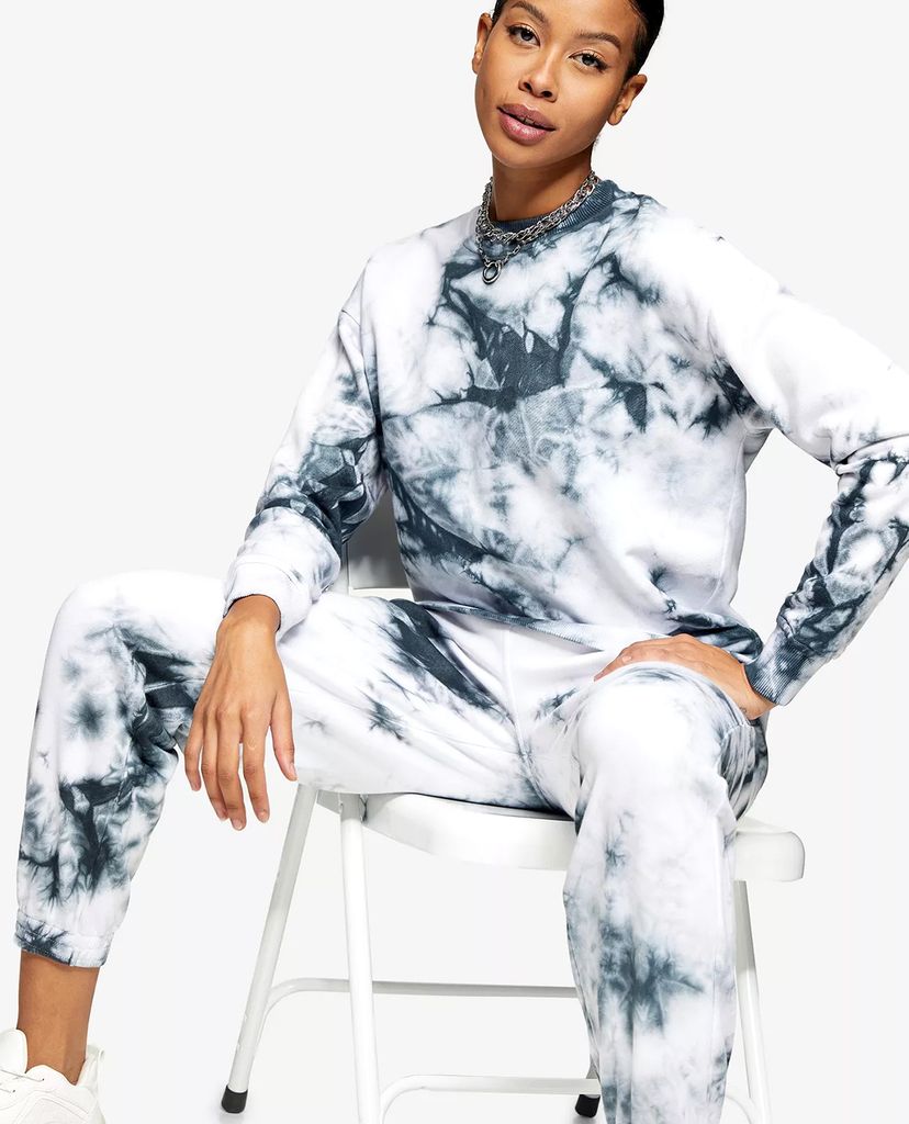TOPSHOP - Quần jogger nữ lưng thun Grey Tie Dye