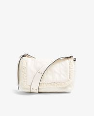 TOPSHOP - Túi đeo vai chữ nhật Grey Vinyl And Borg Shoulder