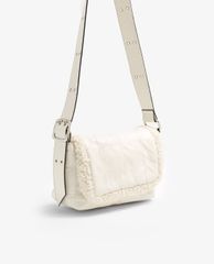 TOPSHOP - Túi đeo vai chữ nhật Grey Vinyl And Borg Shoulder