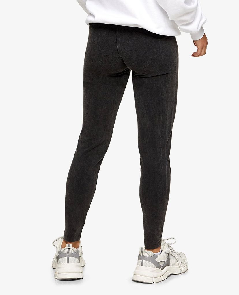 TOPSHOP - Quần leggings nữ lưng cao PETITE Grey Washed