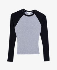 TOPSHOP - Áo thun nữ phom ôm tay dài Petite Baseball