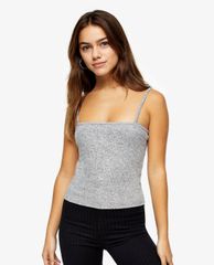 TOPSHOP - Áo kiểu nữ hai dây Grey Cosy Brushed Vest