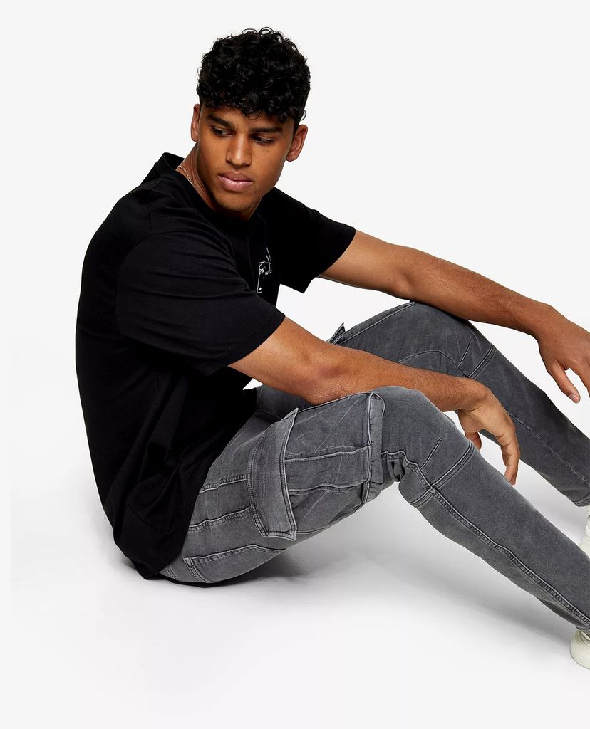 TOPMAN - Quần dài nam denim phom skinny Gray Cargo