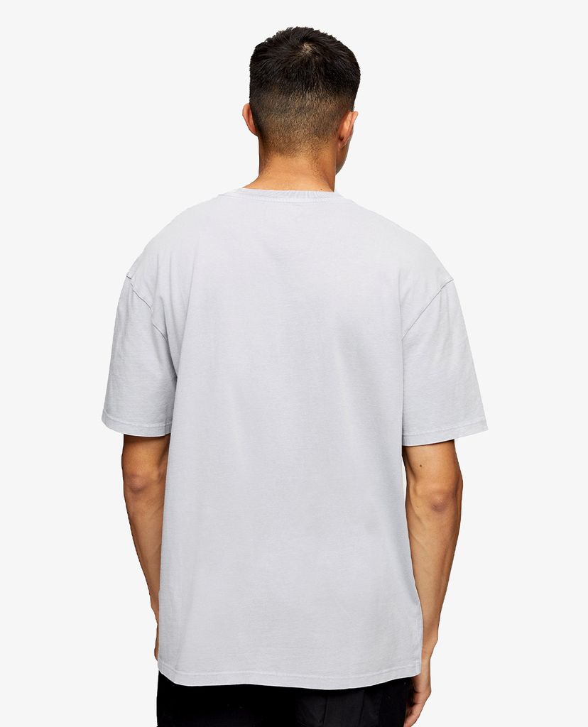 TOPMAN - Áo thun nam ngắn tay cổ tròn Gray Copenhagen