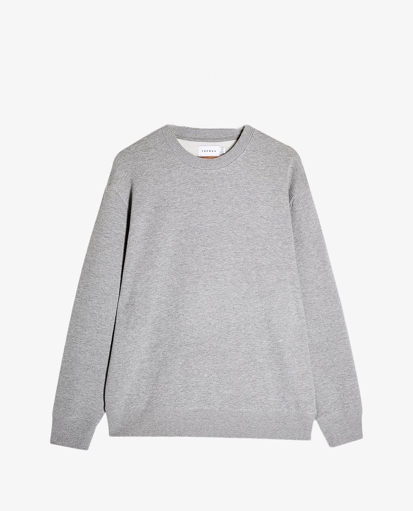 TOPMAN - Áo sweatshirt nam cổ tròn tay dài phom suông thời trang