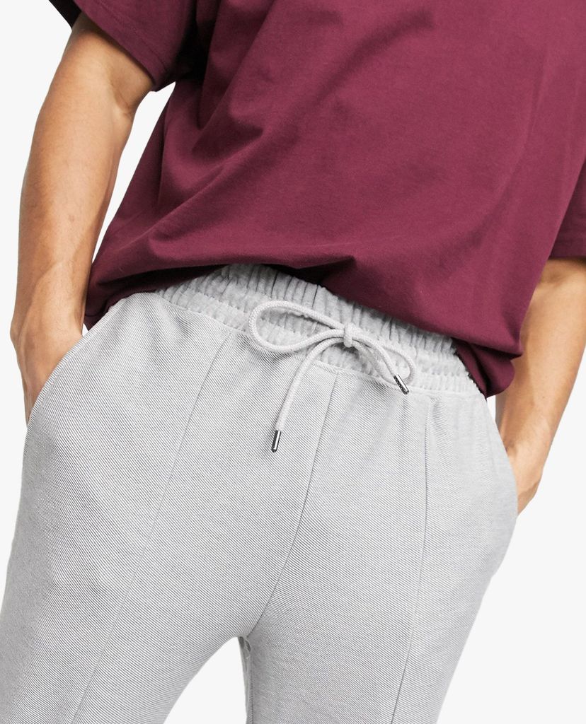 TOPMAN - Quần jogger nam lưng thun Grey Twill
