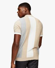 TOPMAN - Áo polo nam dệt kim tay ngắn Heather Stripe