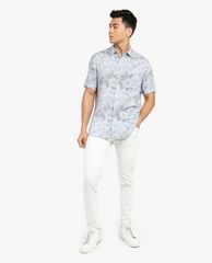 TOPMAN - Áo sơ mi nam tay ngắn cổ gập Floral Print