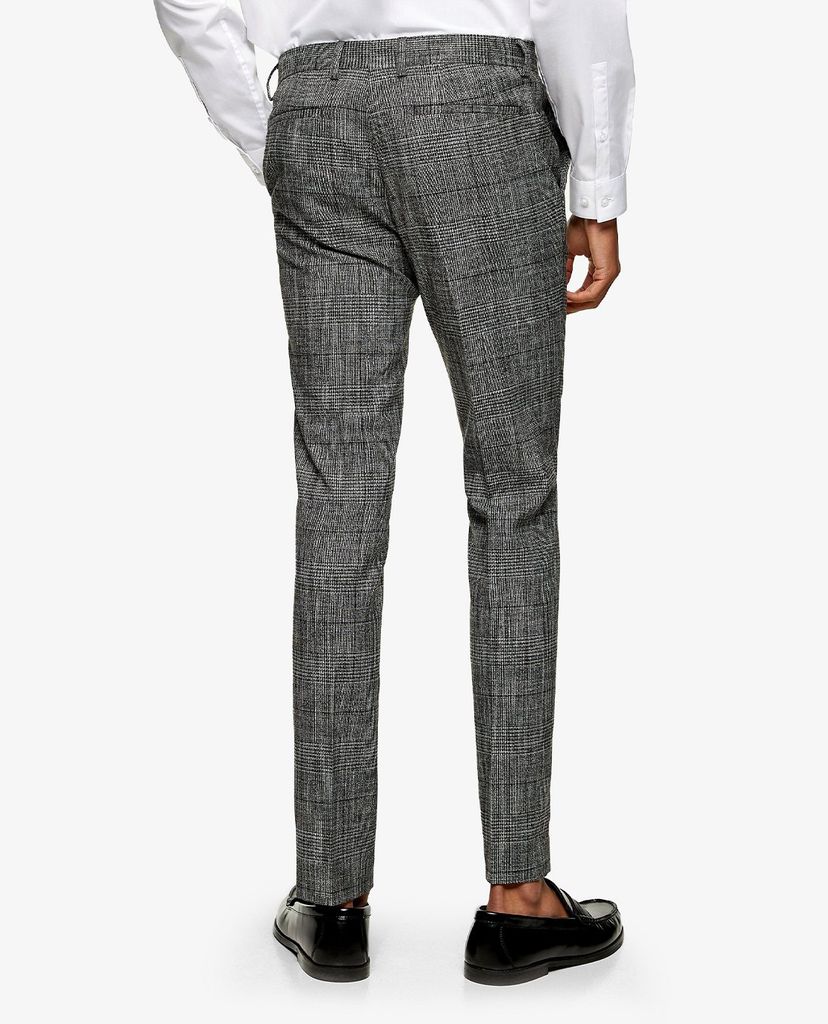 TOPMAN - Quần tây nam Grey Check Skinny