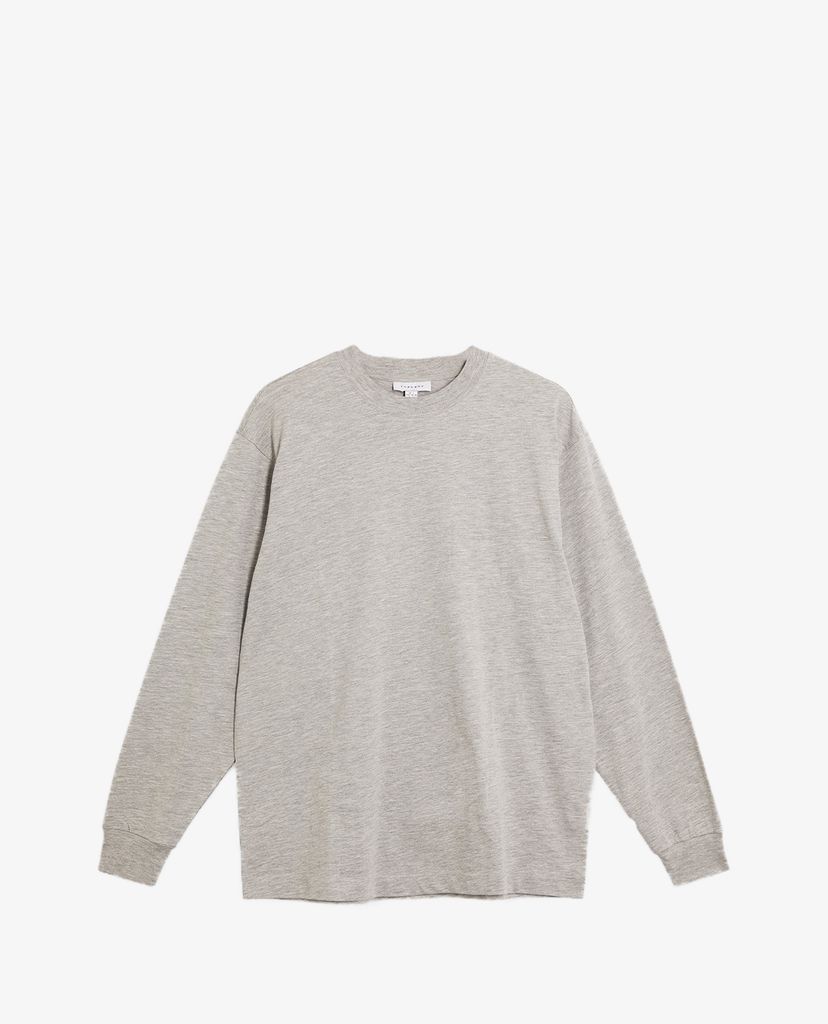 TOPSHOP - Áo thun tay dài cổ tròn Grey Marl Long Sleeve
