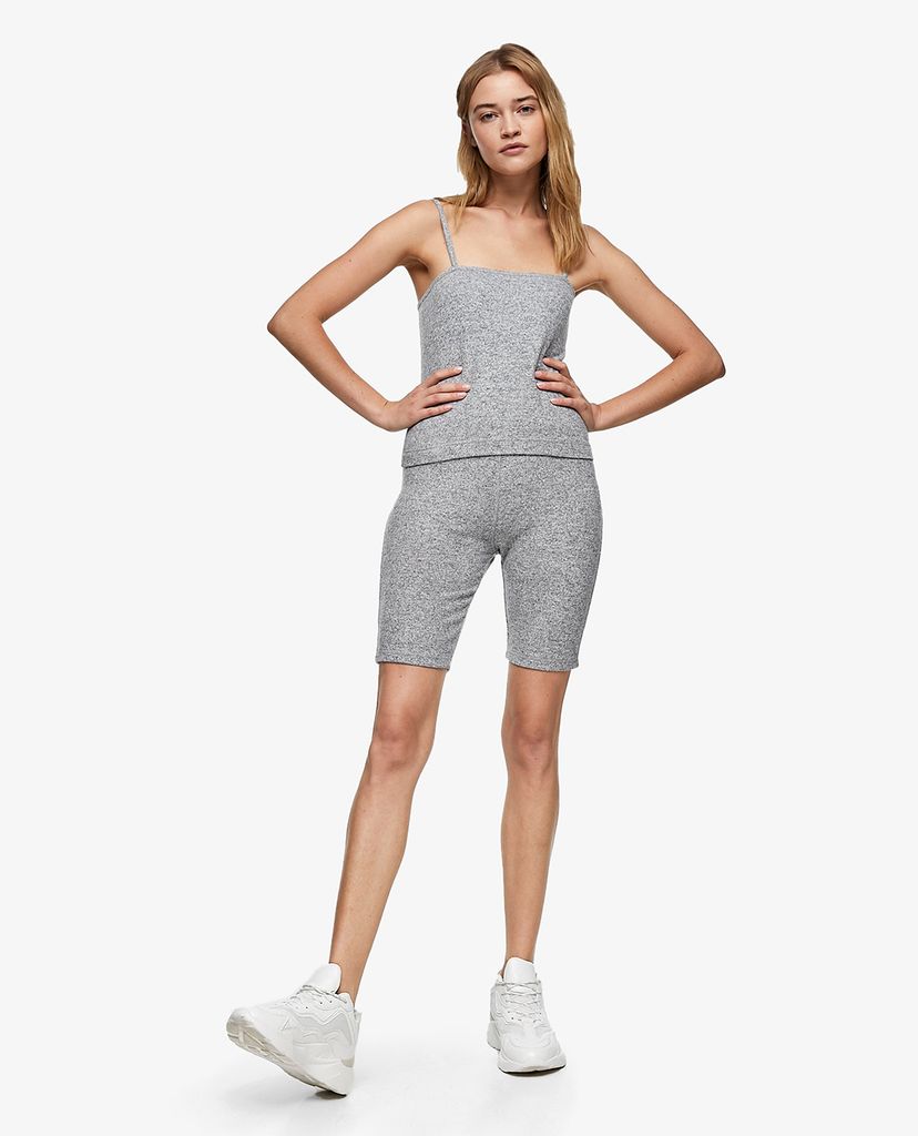 TOPSHOP - Quần shorts nữ phom ôm Grey Marl Cycling