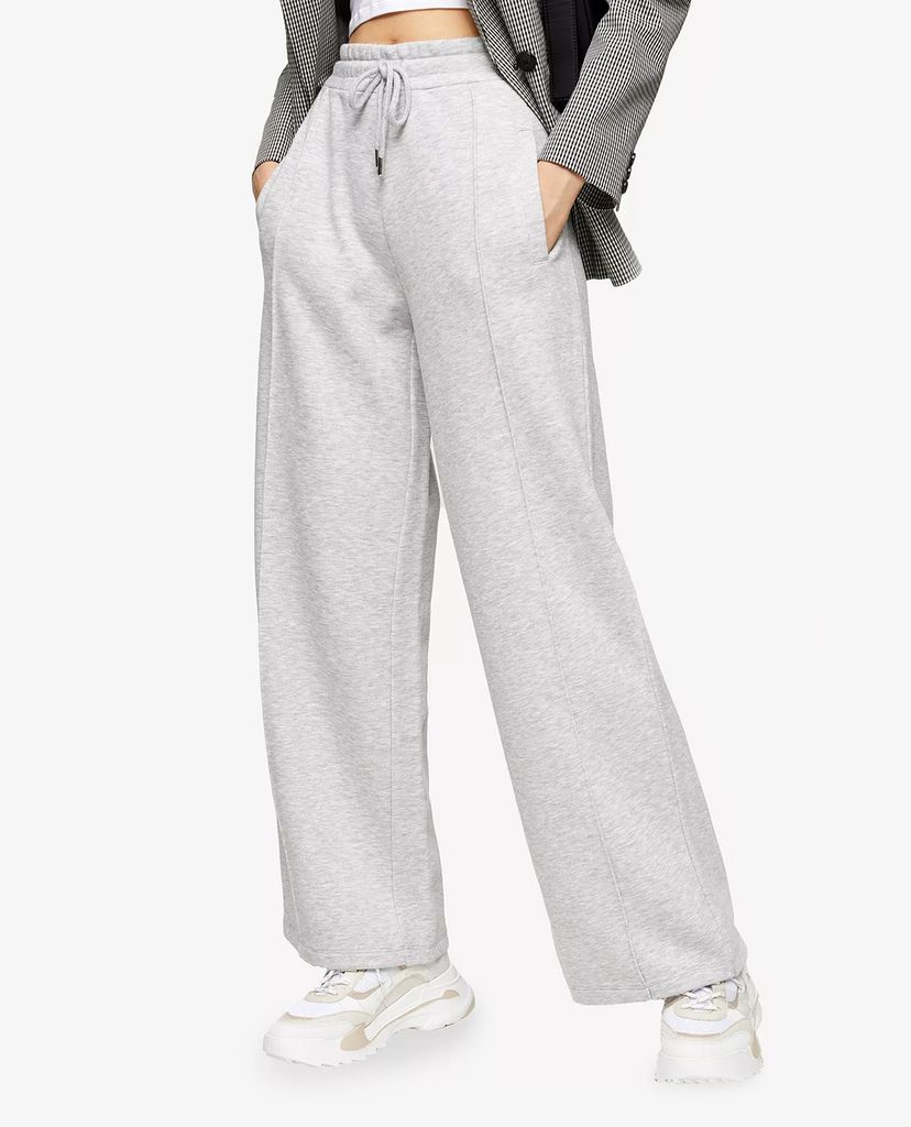 TOPSHOP - Quần kiểu nữ lưng thun ống rộng Grey Slouch Slouch