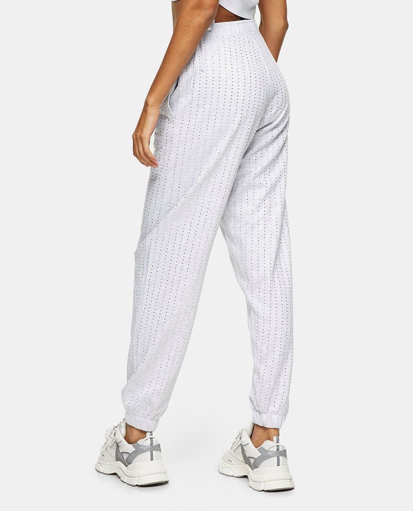 TOPSHOP - Quần jogger nữ lưng thun Grey Marl Diamante