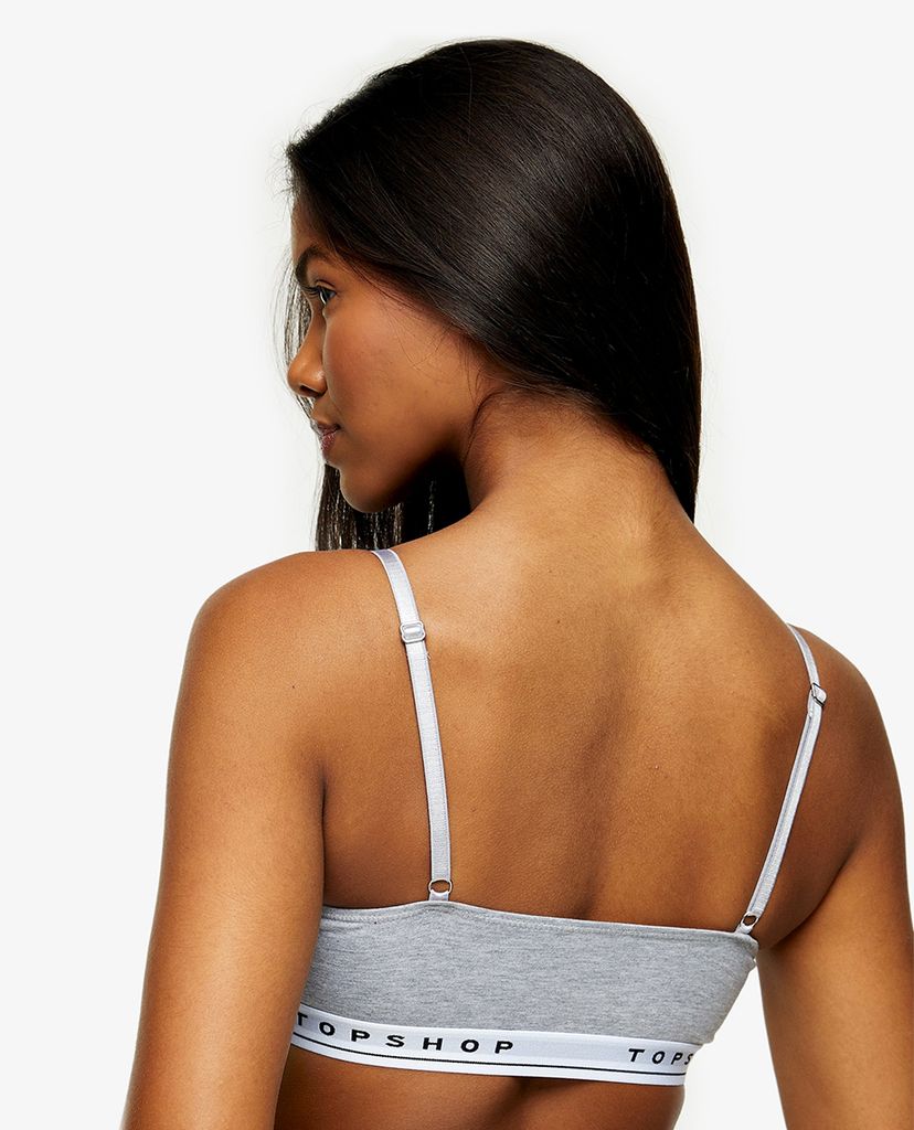 TOPSHOP - Áo bra nữ hai dây Grey Marl Branded Padded