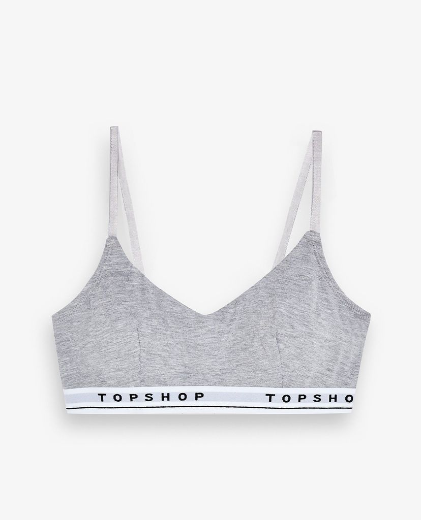 TOPSHOP - Áo bra nữ hai dây Grey Marl Branded Padded