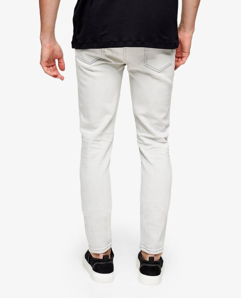 TOPMAN - Quần jeans nam phom skinny Gray Knee Ripped