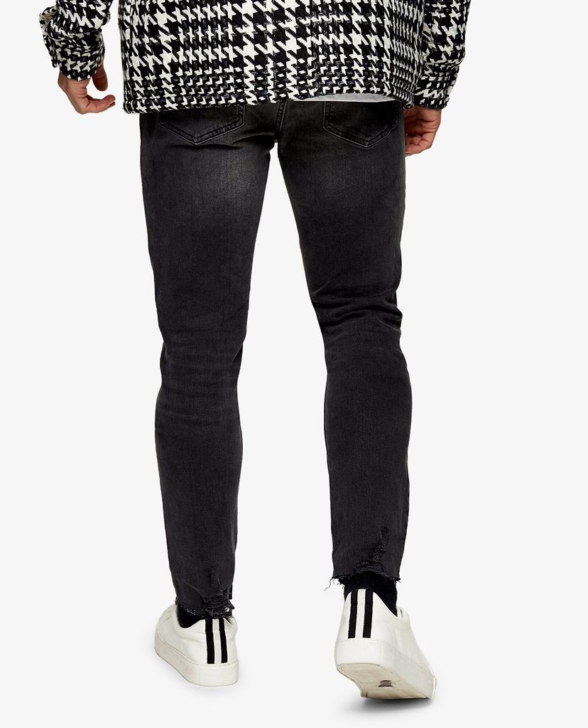 TOPMAN - Quần jeans nam skinny Tyler Ripped Hem