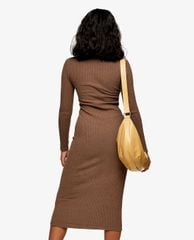 TOPSHOP - Đầm midi phom ôm tay dài cổ V Collar
