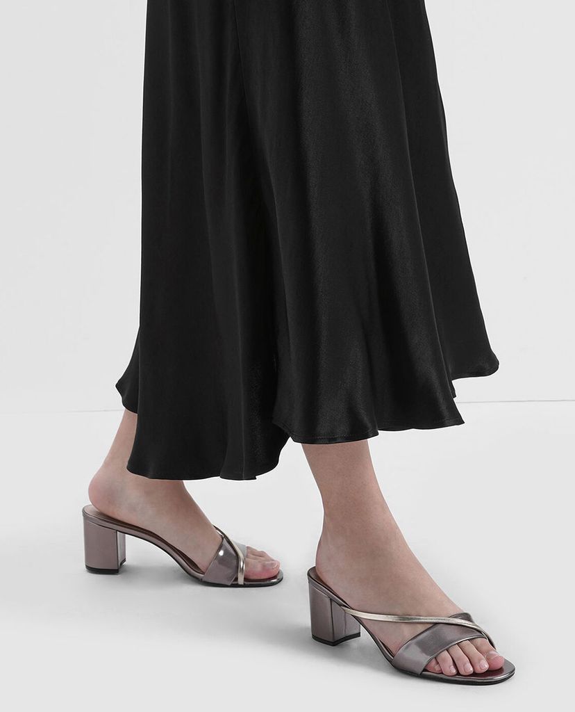 CHARLES & KEITH - Giày cao gót đế trụ Asymmetric Strap