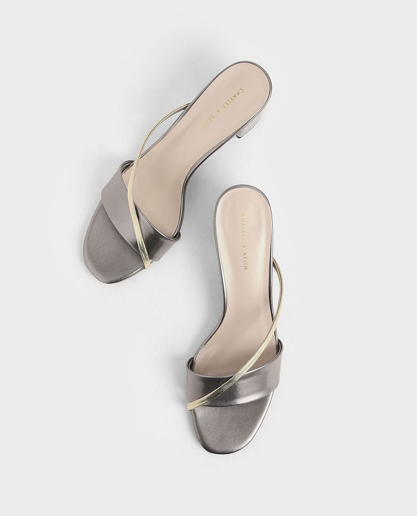 CHARLES & KEITH - Giày cao gót đế trụ Asymmetric Strap