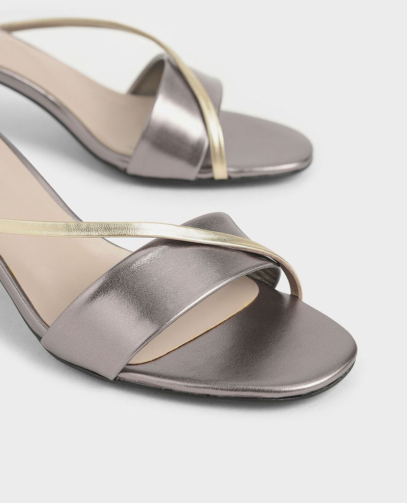 CHARLES & KEITH - Giày cao gót đế trụ Asymmetric Strap