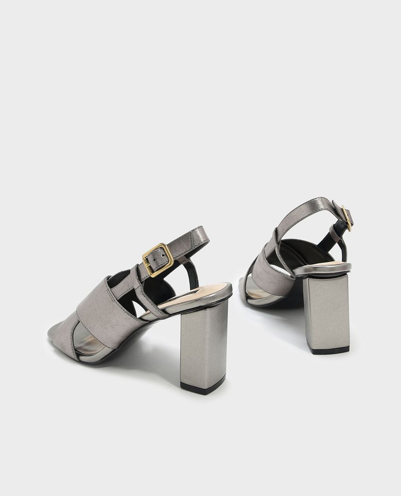 CHARLES & KEITH - Giày cao gót hở mũi quai chéo hiện đại