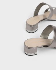 CHARLES & KEITH - Giày sandal nữ cao gót Embellished Block
