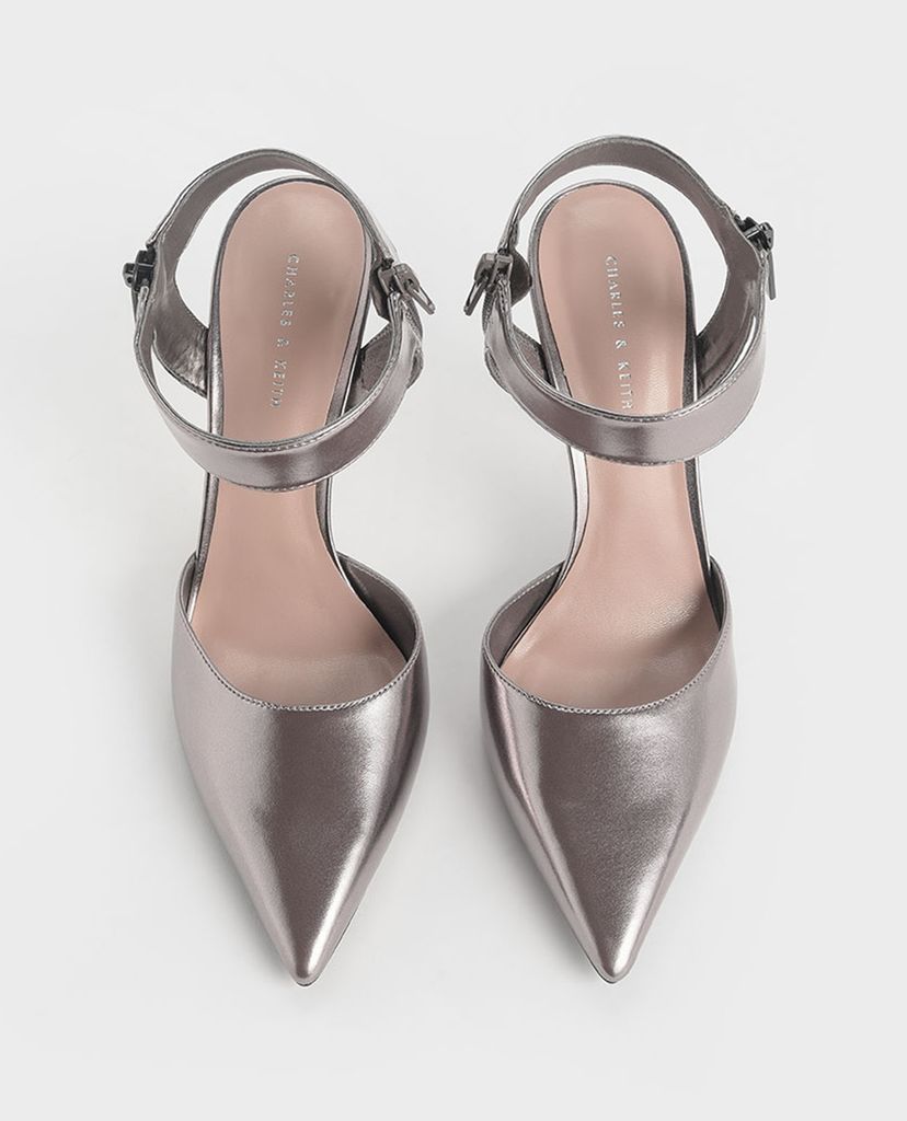 CHARLES & KEITH - Giày cao gót mũi nhọn Ankle Strap Stiletto