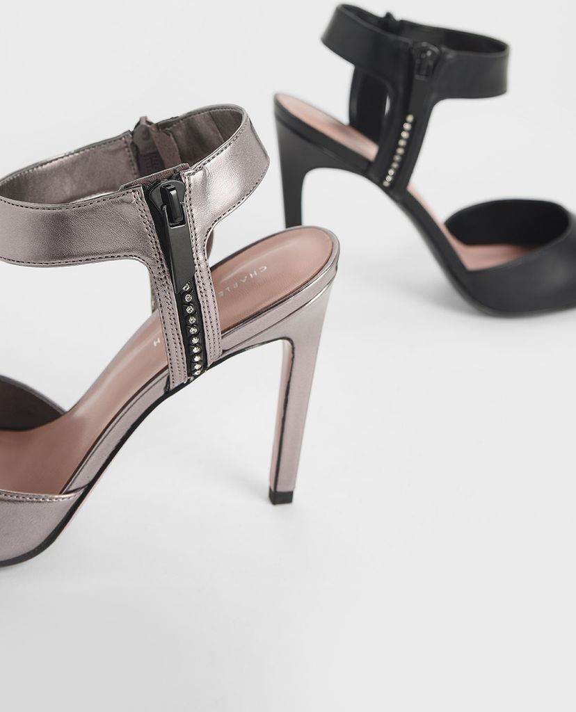 CHARLES & KEITH - Giày cao gót mũi nhọn Ankle Strap Stiletto