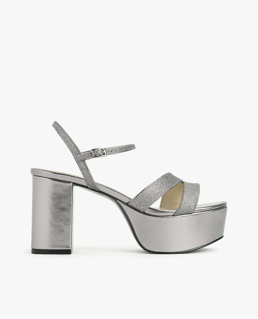 CHARLES & KEITH - Giày cao gót hở mũi Glitter Strappy Platform