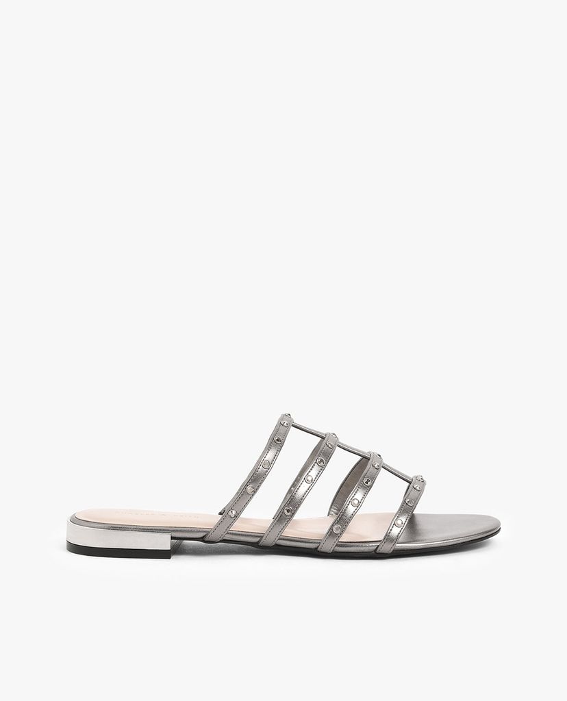 CHARLES & KEITH - Giày sandal nữ quai ngang Studded Satin Caged