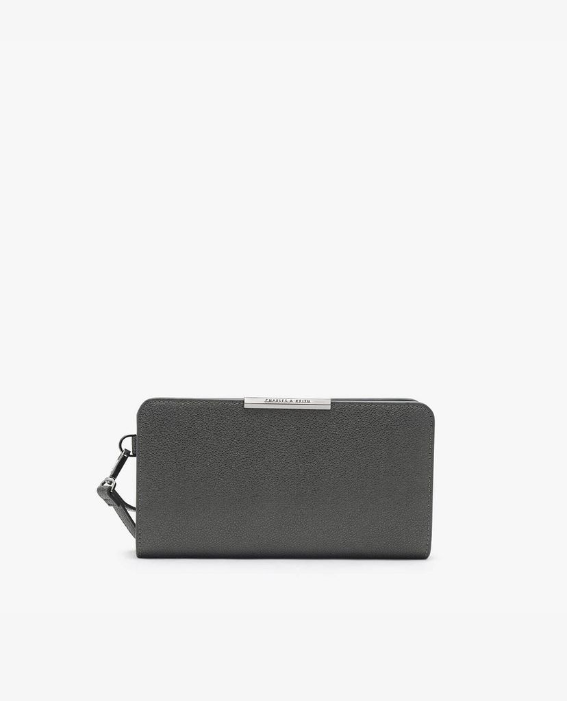 CHARLES & KEITH - Ví cầm tay dáng dài phối khóa zip Mini Long