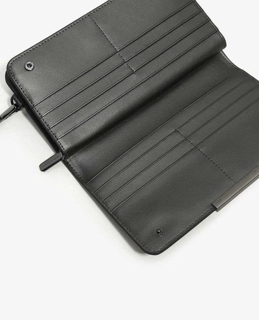 CHARLES & KEITH - Ví cầm tay dáng dài phối khóa zip Mini Long