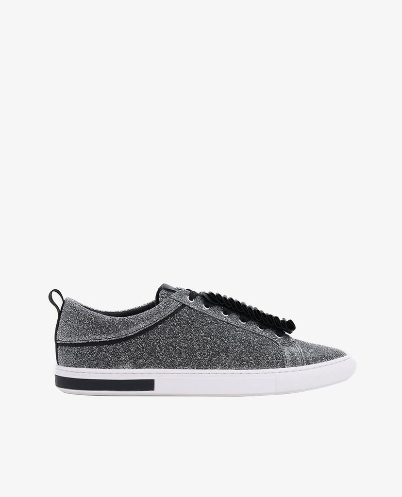 Giày sneaker nữ cổ thấp Pleats Embellished Glitter