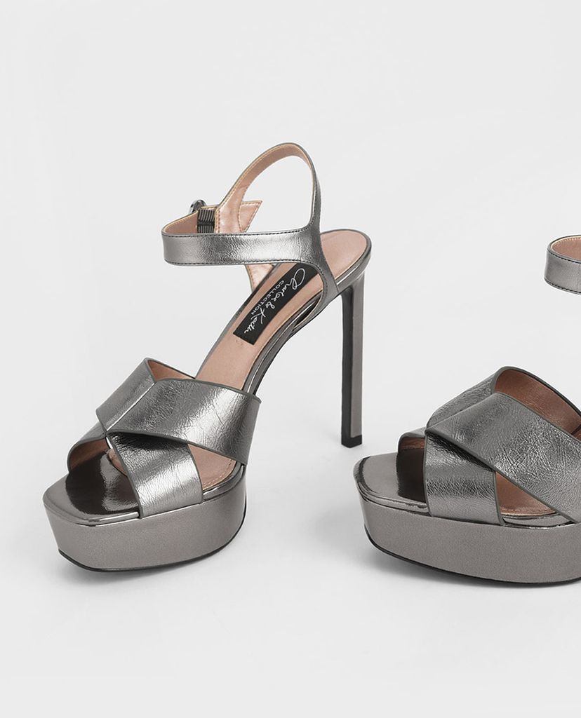 CHARLES & KEITH - Giày cao gót quai chéo Platform Stiletto