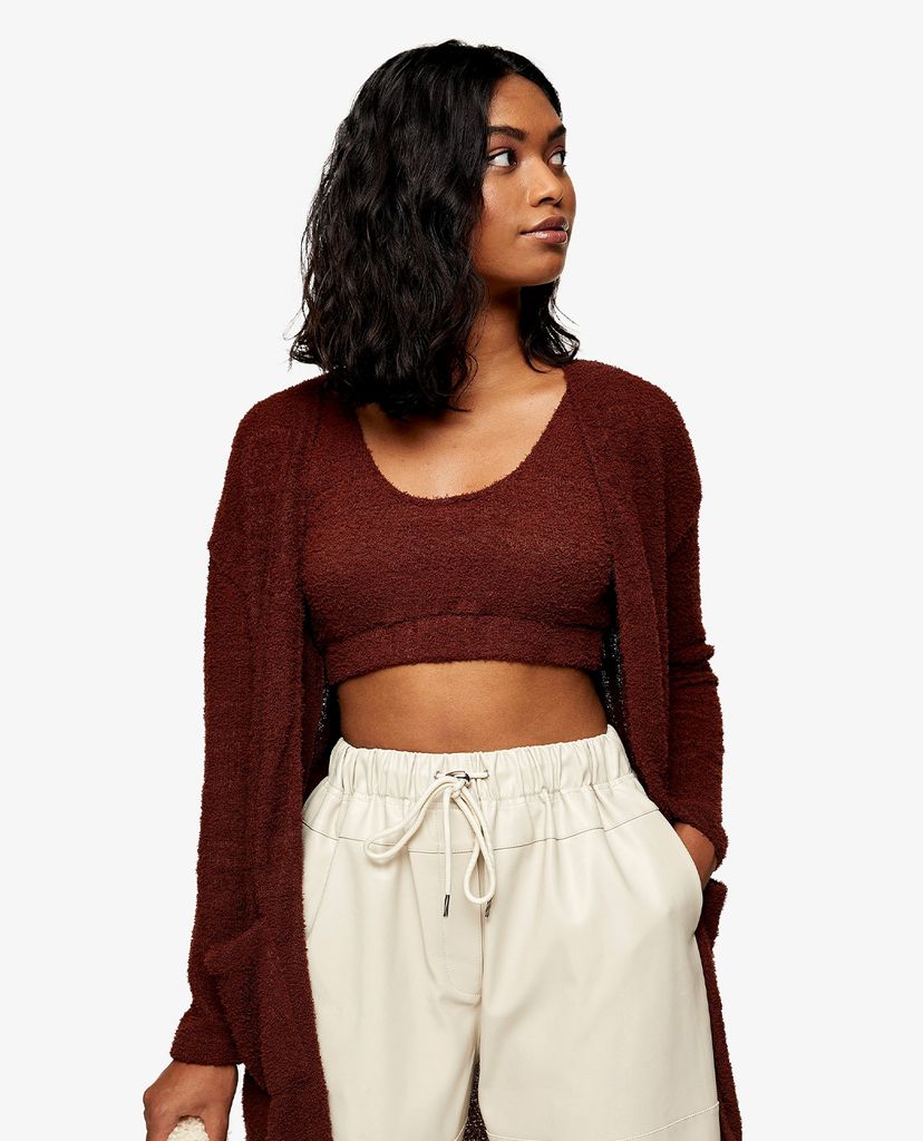 TOPSHOP - Áo bra nữ croptop Mocha Fluffy