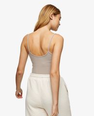 TOPSHOP - Áo kiểu nữ hai dây phom ôm Mocha Ribbed Camisole