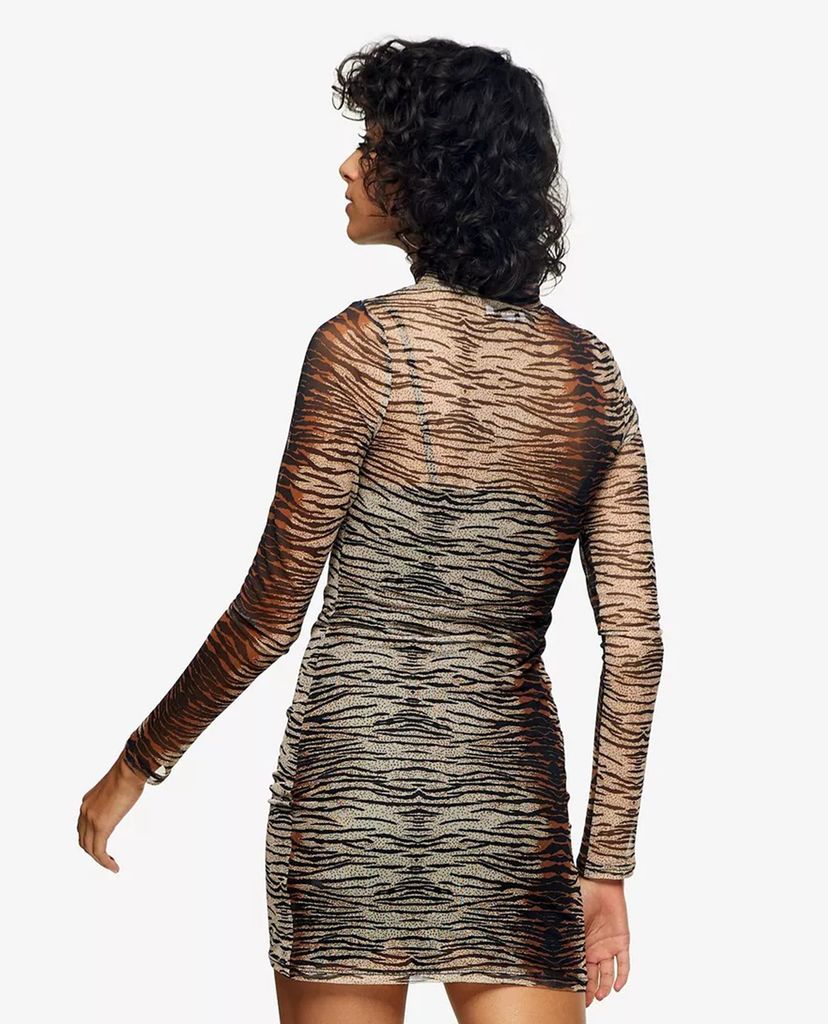 TOPSHOP - Đầm mini ôm body Animal Print Mesh