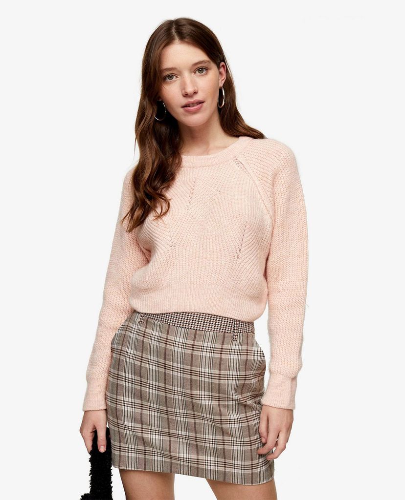 TOPSHOP - Chân váy mini chữ A Brown Check Mini