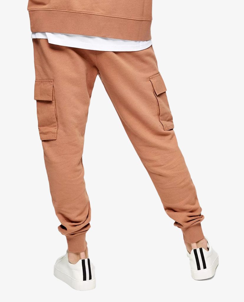 TOPMAN - Quần jogger nam bo gấu Brown Twill Cargo