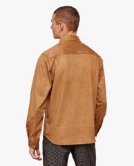 TOPMAN - Áo sơ mi nam tay dài cổ bẻ phối túi Faux Suede