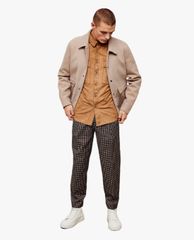 TOPMAN - Áo sơ mi nam tay dài cổ bẻ phối túi Faux Suede