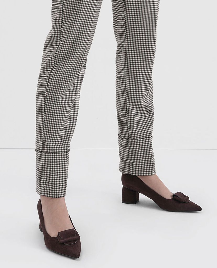 CHARLES & KEITH - Giày cao gót mũi nhọn Front Buckle Textured