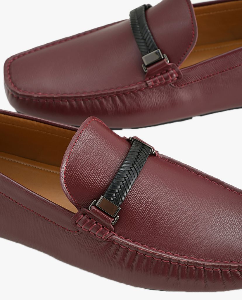 PEDRO - Giày lười nam Embossed Leather Moccasins