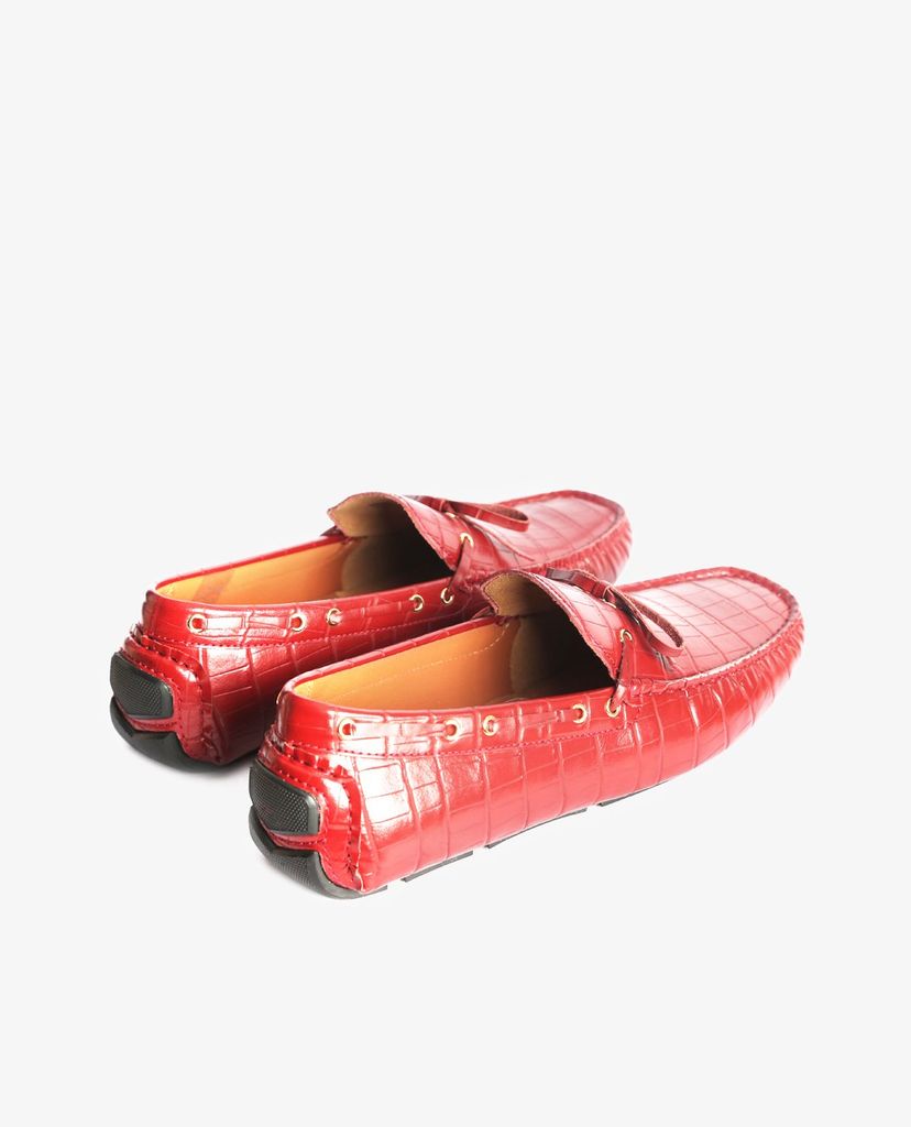 PEDRO - Giày lười nam Croc Effect Bow