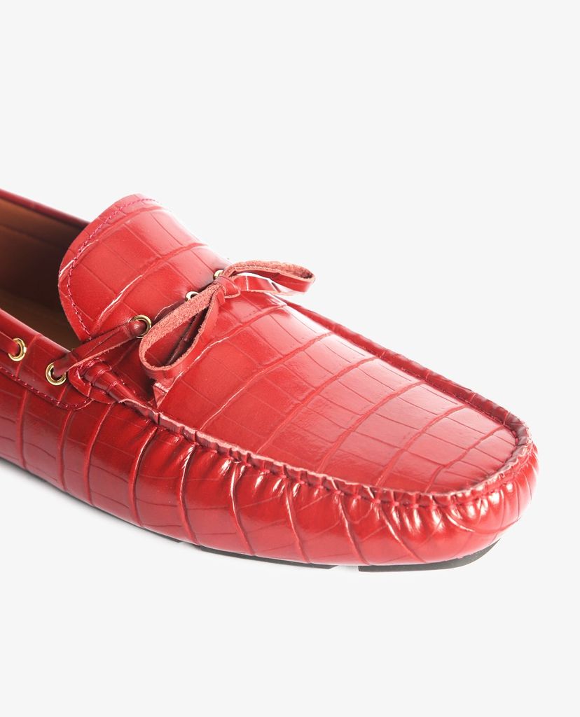 PEDRO - Giày lười nam Croc Effect Bow