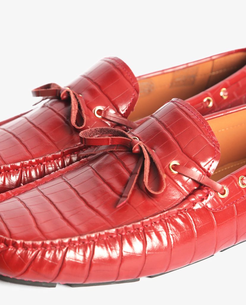 PEDRO - Giày lười nam Croc Effect Bow